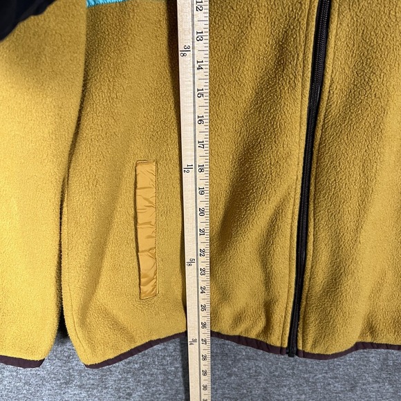 Cotopaxi Jacket Mens Large Yellow Hooded Fleece Full Zip Colorblock Hiking - Picture 2 of 10